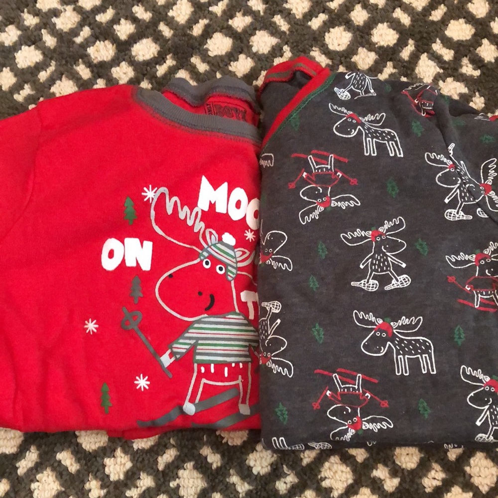 Boy pajamas “moose on the loose” Christmas